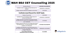 MAH BEd CET Round 3 Final Merit List Released